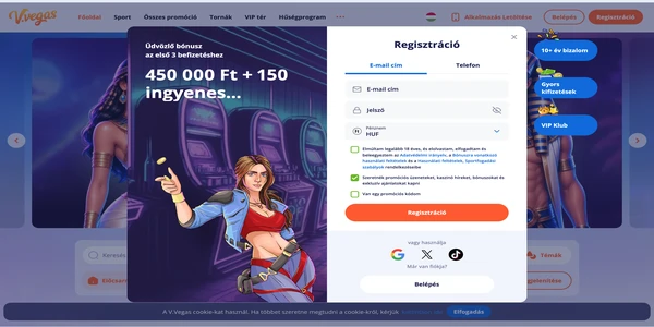 V.Vegas Casino registracia na mobile
