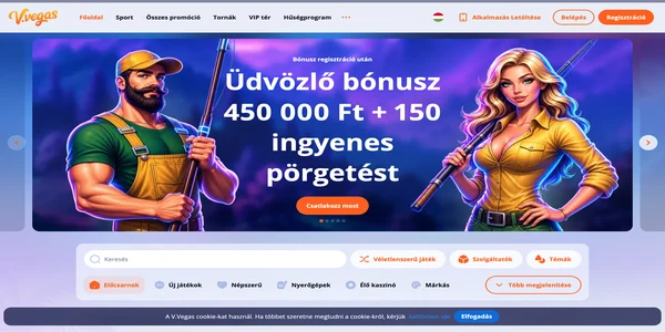 V.Vegas Casino uvodna stranka na mobile